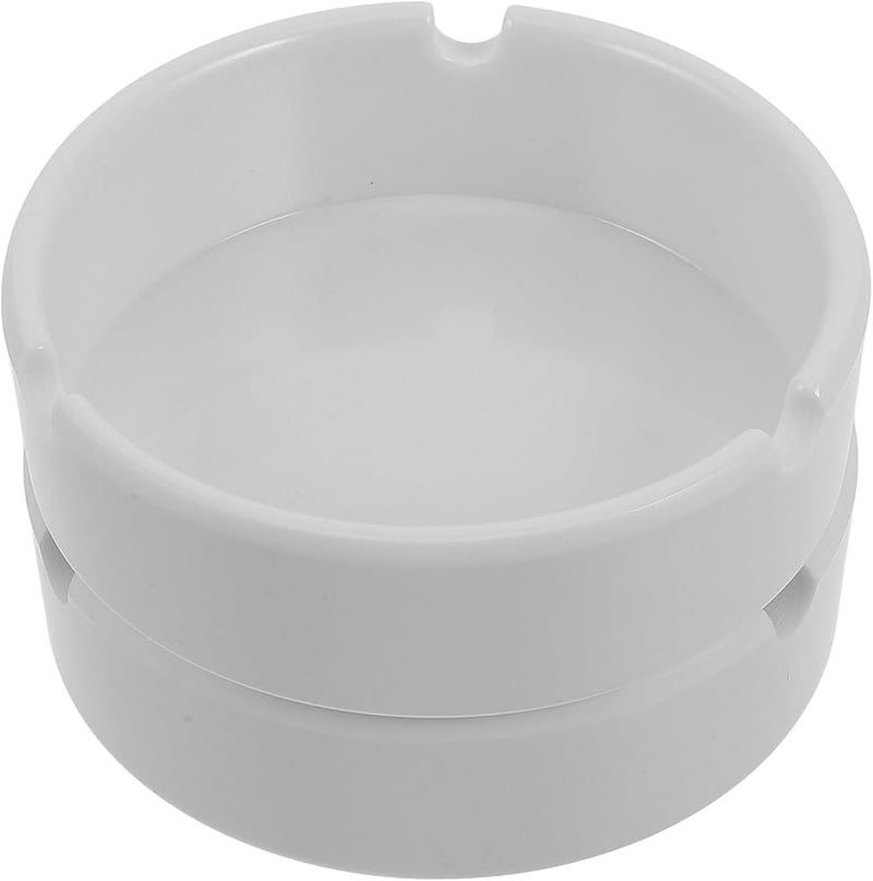 صحن رماد دائري من الميلامين الأبيض عبوة من 2 قطعة متين مقاوم للسقوط قابل لإعادة الاستخدام للمكتب الداخلي والحانات - Image 1